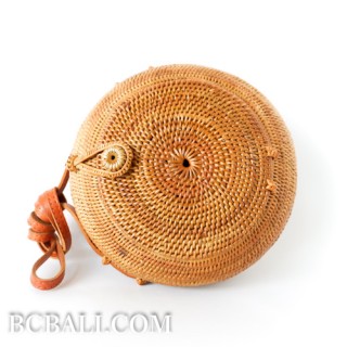 circle bag rattan ball design handmade balinese ethnic